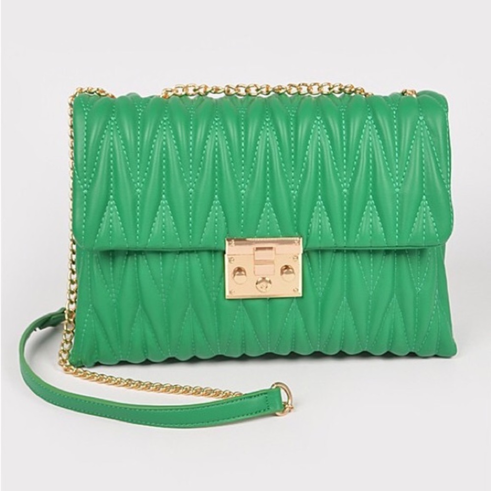Quilted faux leather bag